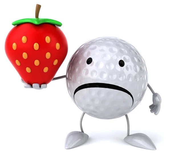 Fun cartoon golf ball — Stock Photo, Image