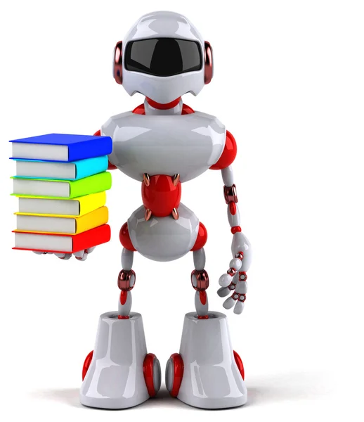 Robot avec pile de livres — Photo