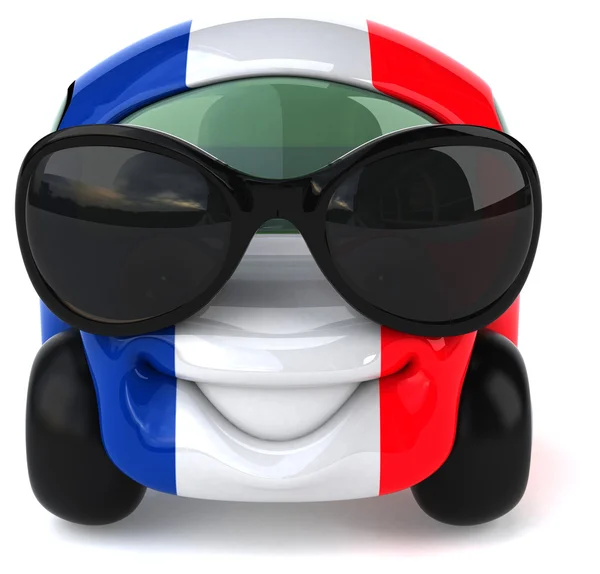 Fun car  with  france flag — Stock Photo, Image