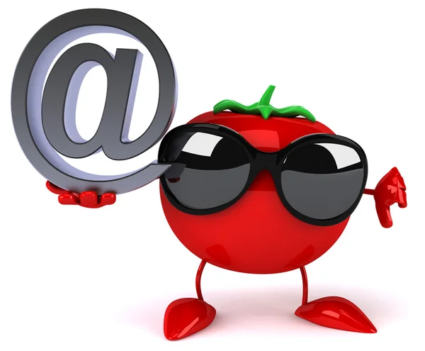 Leuk tomaat met mail teken — Stockfoto