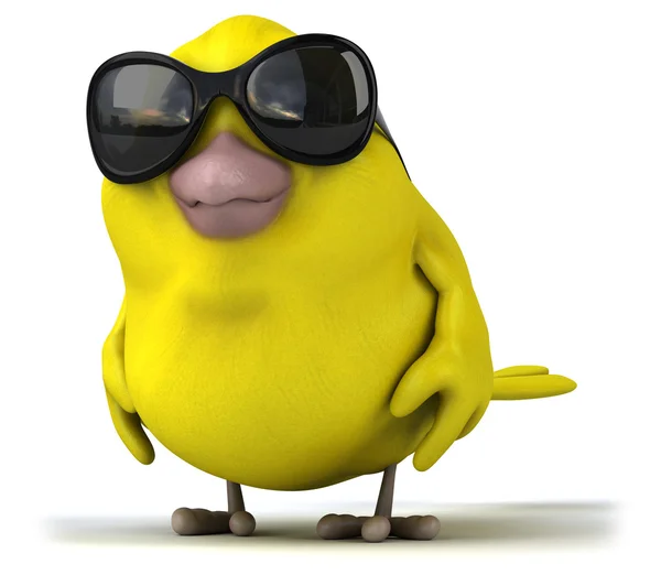 Spaß Karikatur gelber Vogel — Stockfoto