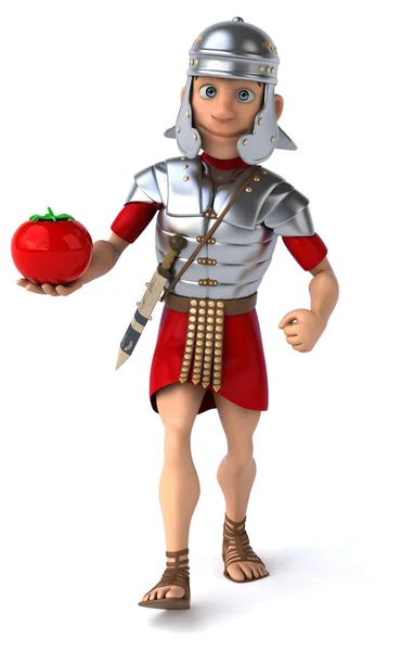 Römischer Soldat mit Tomate — Stockfoto