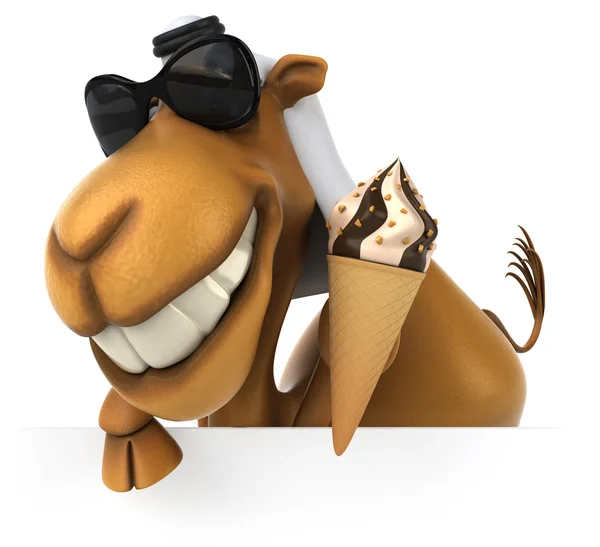 Fun camel with ice cream — Stock Photo, Image