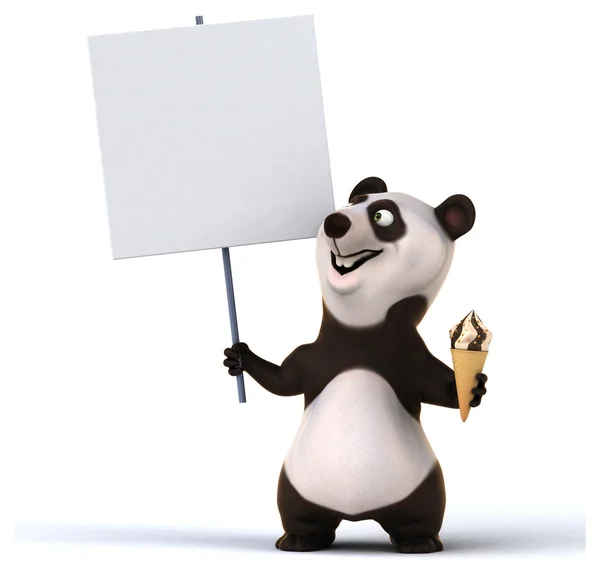 Panda cartoon zabawa — Zdjęcie stockowe