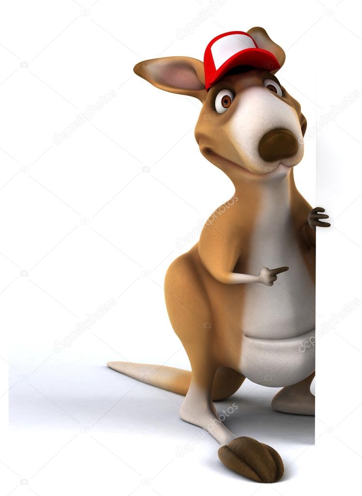 Fun cartoon kangaroo