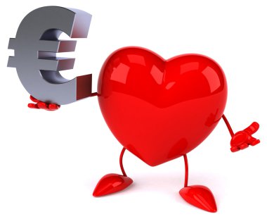 Euro simgesi ile eğlenceli kalp