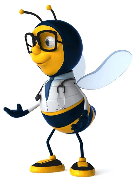 Amusant dessin animé médecin abeille — Photo