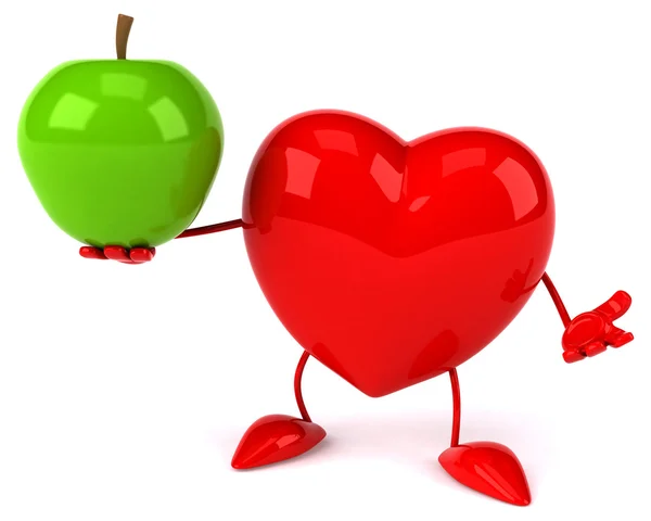 Fun heart with an apple — Stock Photo, Image