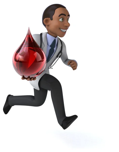 Fun doctor with blood drop — Stock Photo, Image