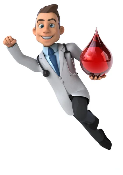 Spaßarzt mit Blutstropfen — Stockfoto