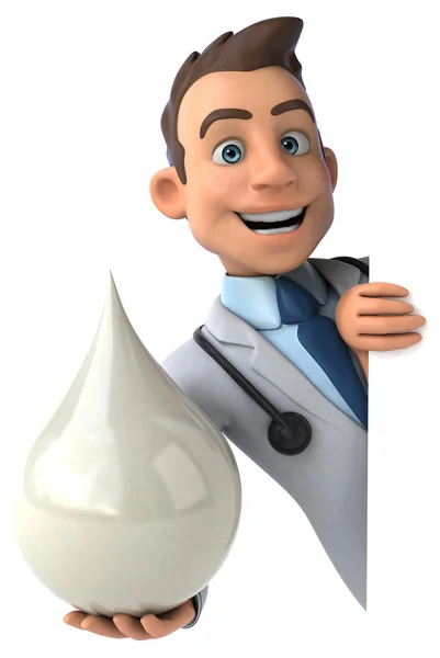 Leuk arts met een daling van melk — Stockfoto