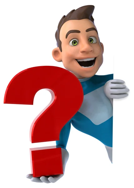 A superhero with a question mark — Stock Photo, Image