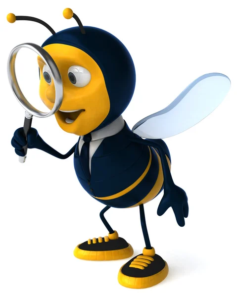 虫眼鏡で楽しい蜂 — ストック写真