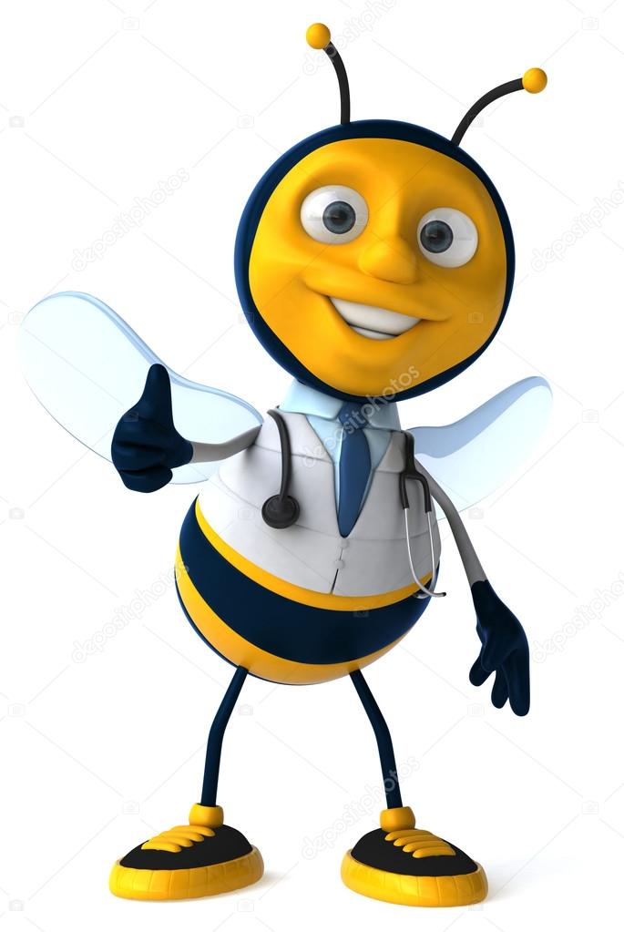 Fun cartoon doctor bee