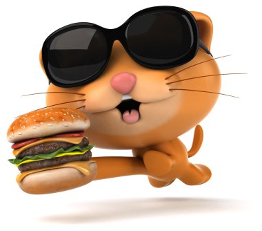 eğlenceli bir karikatür kedi