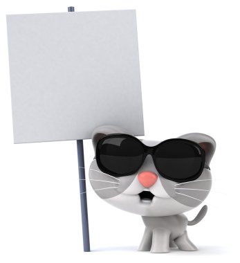 eğlenceli bir karikatür kedi