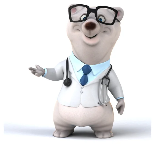 Spaßbär Doktor in Brille — Stockfoto