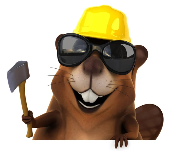 Fun cartoon beaver — Stock Photo, Image