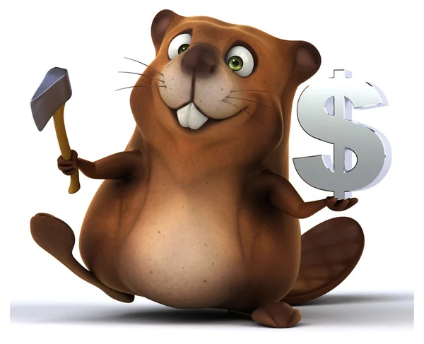 Leuke cartoon beaver — Stockfoto