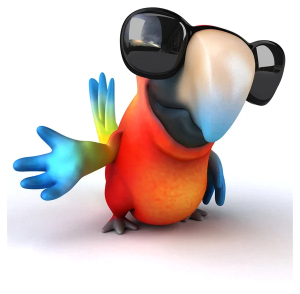 Fun parrot in sunglasses — Stock Photo, Image