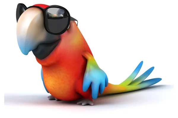 Papagaio divertido em óculos de sol — Fotografia de Stock