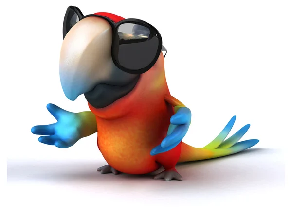 Fun parrot in sunglasses — Stock Photo, Image