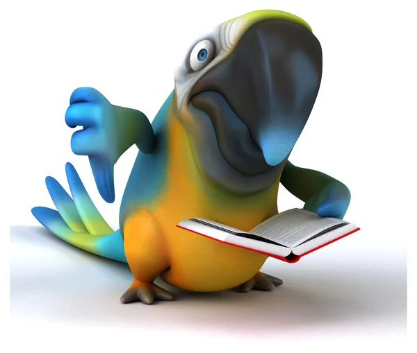 Szórakoztató karikatúra-papagáj — Stock Fotó