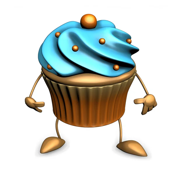 Cupcake divertido dos desenhos animados — Fotografia de Stock