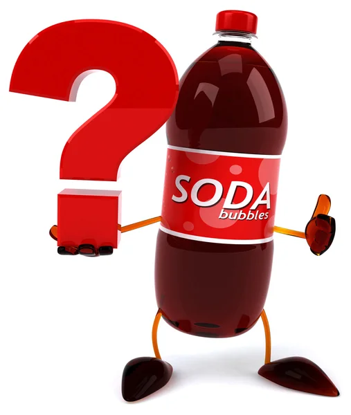 Bottiglia di soda con punto interrogativo — Foto Stock