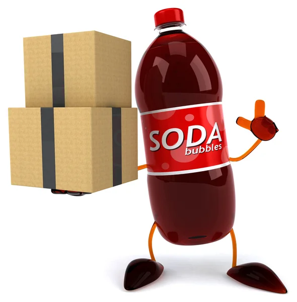 Soda şişesi eğlenceli çizgi film — Stok fotoğraf