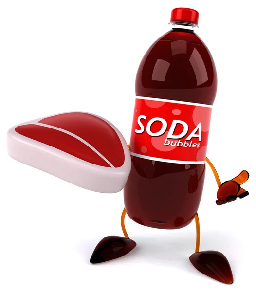 Fun cartoon bottle of soda — Stock Photo, Image