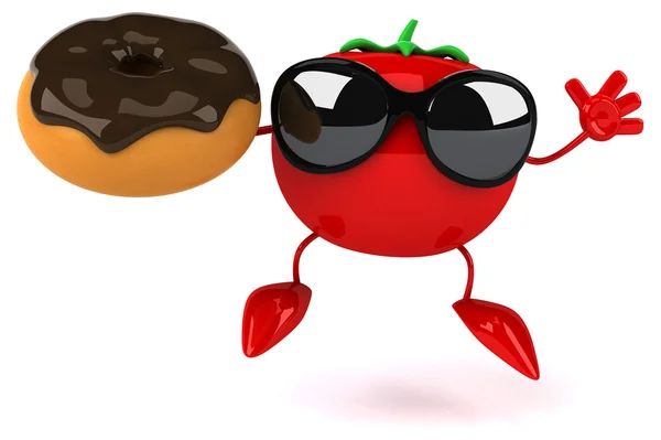 Spaß Cartoon Tomate — Stockfoto