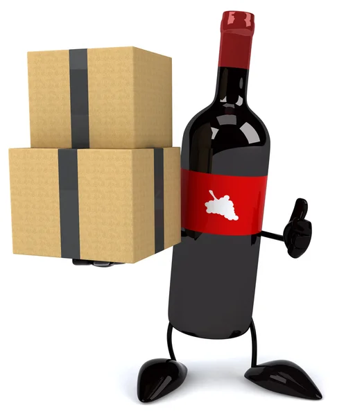 Fun cartoon wine bottle — Stock Photo, Image