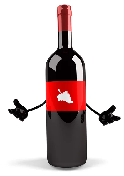 Fun cartoon wine bottle — Stock Photo, Image