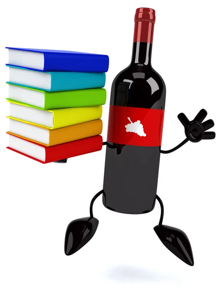 Fun cartoon bottle of wine — Stock Photo, Image