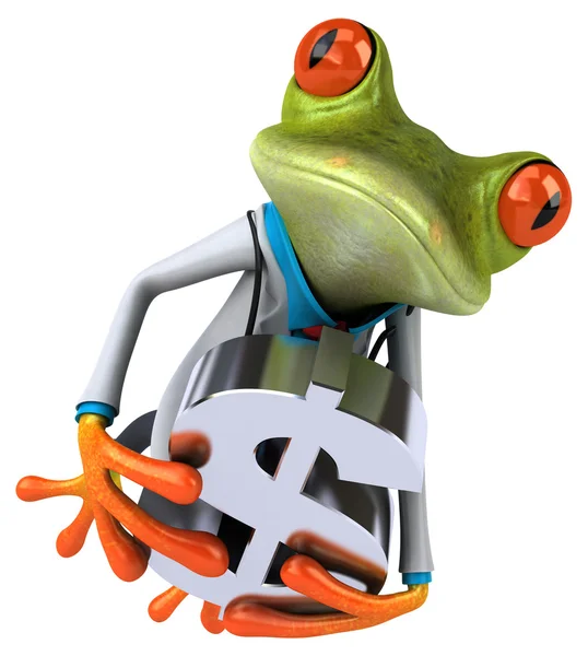 Fun frog with dollar sign — Stock Photo, Image