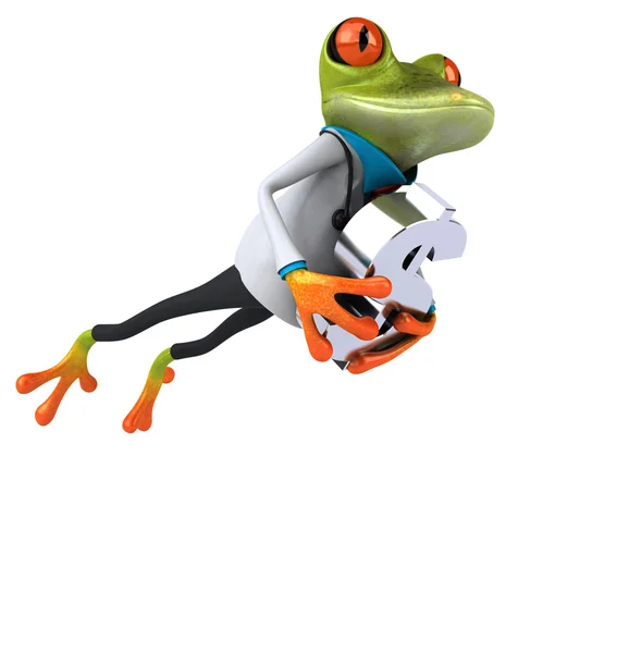 Spaßfrosch mit Dollarzeichen — Stockfoto