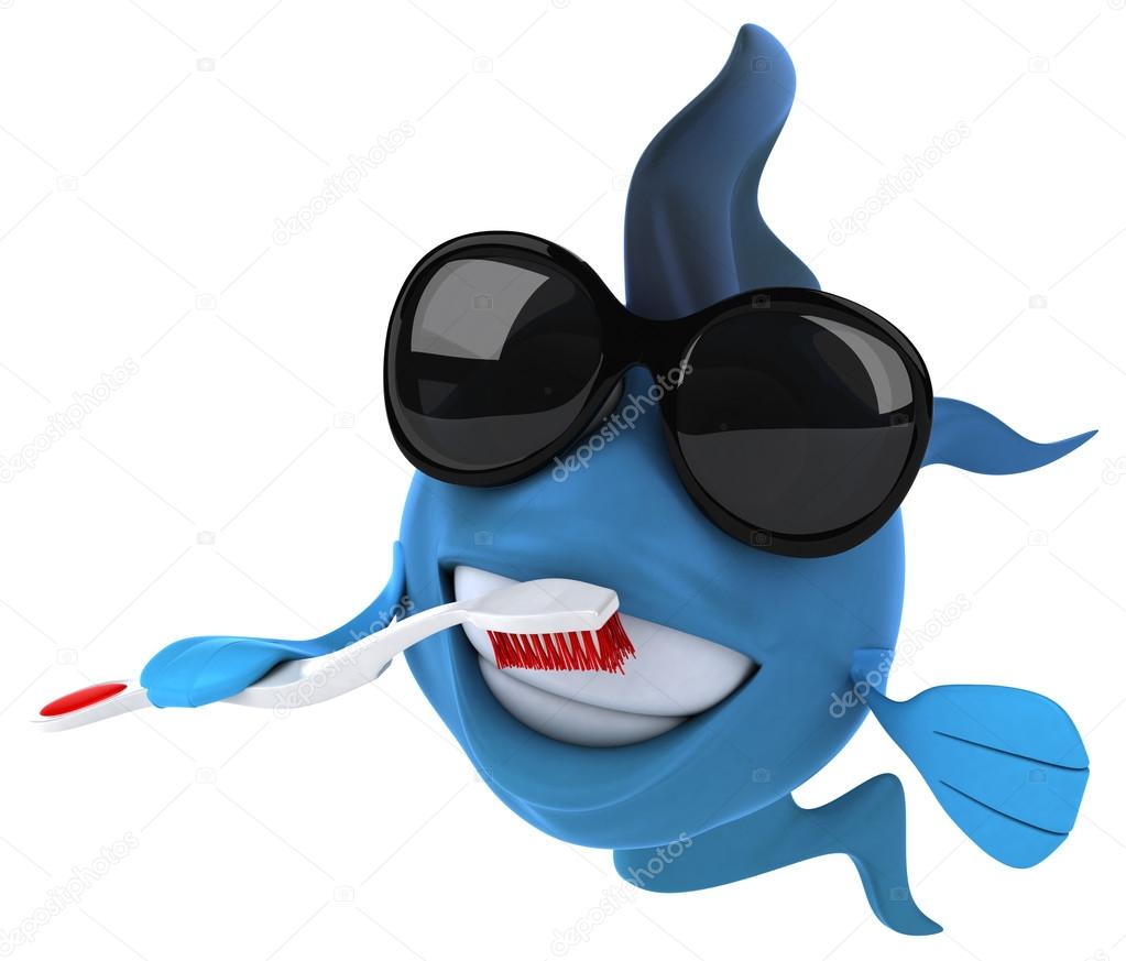 Fun fish with tooth brush Stock Photo by ©julos 68945957 Fun fish with tooth brush Stock Photo by ©julos 68945957