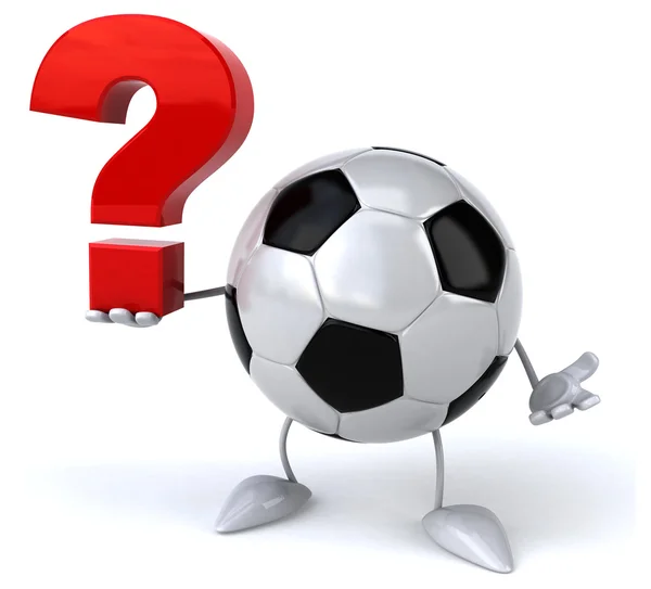 Pallone da calcio con punto interrogativo — Foto Stock