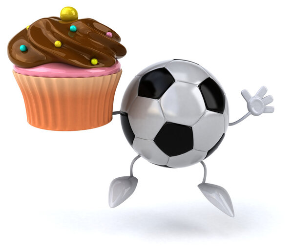 Football ball with cupcake