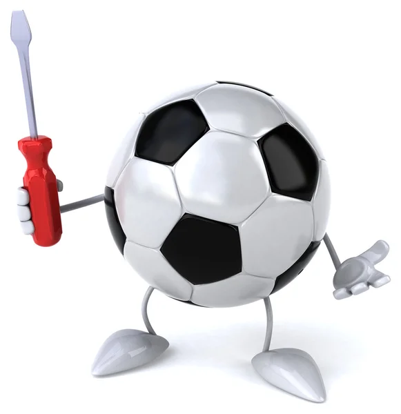 Fun cartoon football ball — Stock Photo, Image