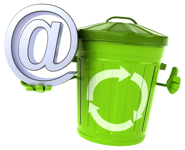 Green trash bin — Stock Photo, Image