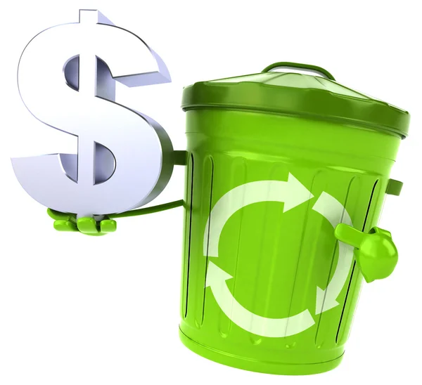 Green trash bin — Stock Photo, Image