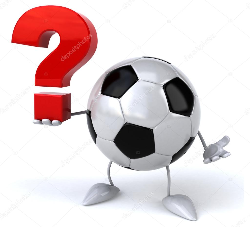 Voetbal bal met vraagteken ⬇ Stockfoto, rechtenvrije foto door © julos