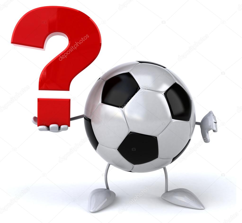 Voetbal bal met vraagteken ⬇ Stockfoto, rechtenvrije foto door © julos