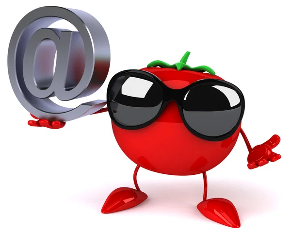 Internet simgesi olan eğlenceli domates — Stok fotoğraf