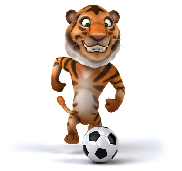 Tiger and football ball — Stock Photo, Image