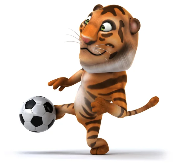 Tiger and football ball — Stock Photo, Image