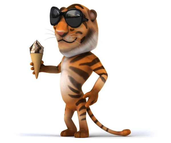 Tiger och glass — Stockfoto