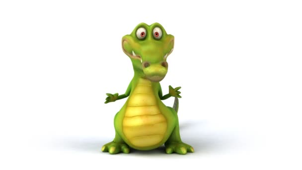 Roliga tecknade krokodil dans — Stockvideo